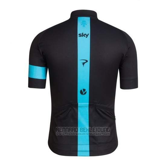 2016 Fahrradbekleidung Sky Blau und Shwarz Trikot Kurzarm und Tragerhose